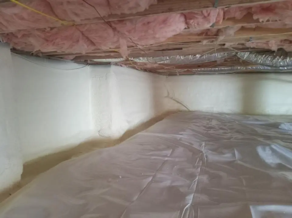 Crawl space encapsulation with closed-cell spray foam for Attic Insulation in Litchfield Beach
